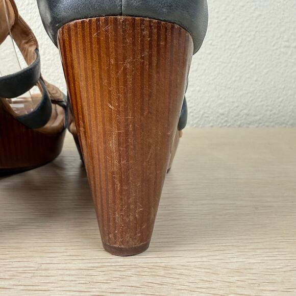 Miz Mooz Petra Wooden Heel Sandals Mod Retro Pinup Fairy Grunge Whimsy Twee 7.5 - Picture 11 of 11